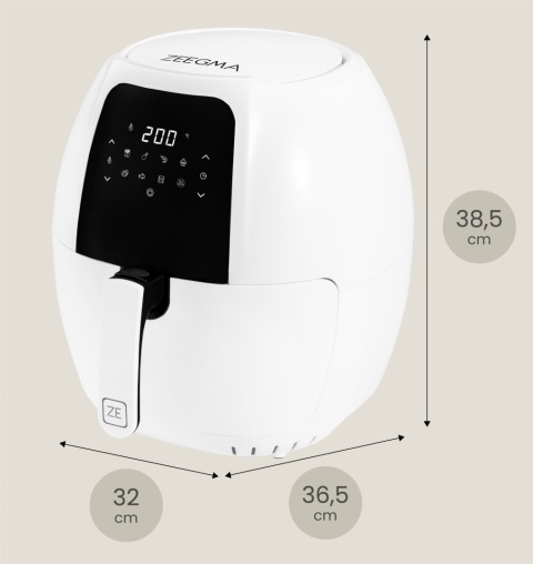 FRYTKOWNICA BEZTŁUSZCZOWA AIR FRYER 1800W, MISA 7,7L, KOSZ 6L, 9 PROGRAMÓW