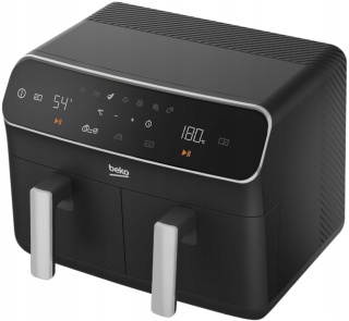 FRYTKOWNICA BEZTŁUSZCZOWA BEKO FRL5388B 2400W 2 KOMORY 7 PROGRAMÓW LCD