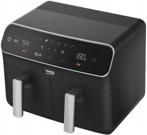 FRYTKOWNICA BEZTŁUSZCZOWA BEKO FRL5388B 2400W 2 KOMORY 7 PROGRAMÓW LCD