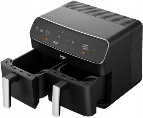 FRYTKOWNICA BEZTŁUSZCZOWA BEKO FRL5388B 2400W 2 KOMORY 7 PROGRAMÓW LCD