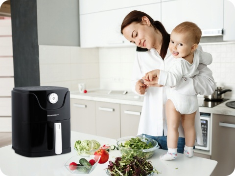 FRYTKOWNICA BEZTŁUSZCZOWA BERDSEN 1800W - ENERGOOSZCZOWA, INTUICYJNY TIMER