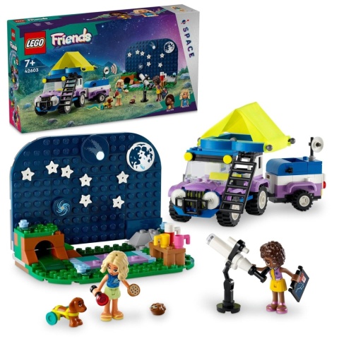 LEGO FRIENDS 42603 - KAMPER Z MOBILNYM OBSERWATORIUM I TOREBKĄ PREZENTOWĄ