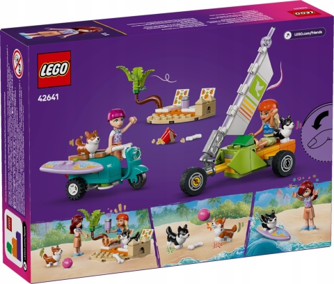 LEGO FRIENDS 42641 PRZYGODA Z SURFUJĄCYMI PSAMI I SKUTEREM 113 ELEMENTÓW