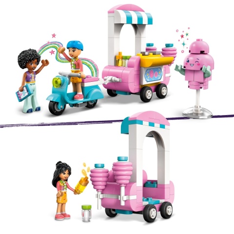 LEGO FRIENDS 42643: STOISKO Z WATĄ CUKROWĄ, SKUTER I 2 MINILALECZKI ZABAWKA