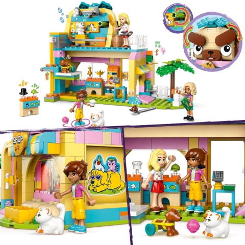 LEGO FRIENDS 42650 SKLEP Z AKCESORIAMI DLA ZWIERZĄT: MINIFIGURY I ZWIERZĘTA
