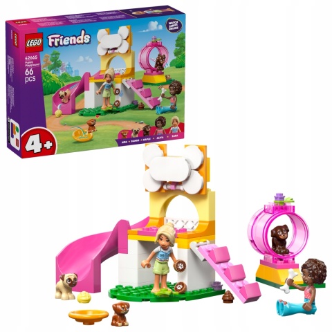 LEGO FRIENDS 42665 - PLAC ZABAW DLA PSÓW, 2 MINILALECZKI, 3 PSY, AKCESORIA