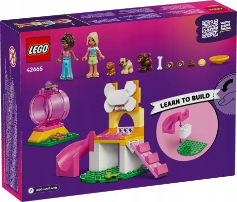 LEGO FRIENDS 42665 - PLAC ZABAW DLA PSÓW, 2 MINILALECZKI, 3 PSY, AKCESORIA