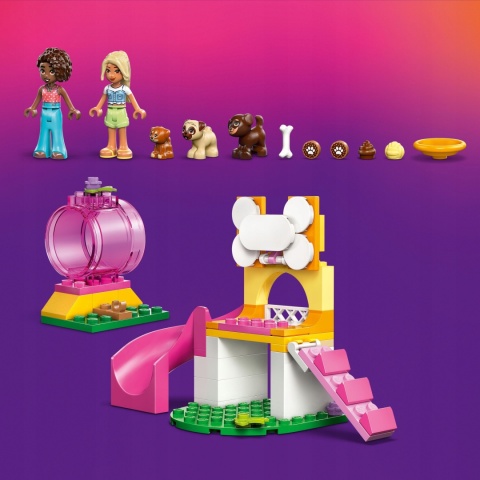 LEGO FRIENDS 42665 - PLAC ZABAW DLA PSÓW, 2 MINILALECZKI, 3 PSY, AKCESORIA