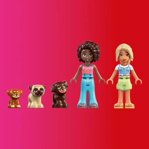 LEGO FRIENDS 42665 - PLAC ZABAW DLA PSÓW, 2 MINILALECZKI, 3 PSY, AKCESORIA