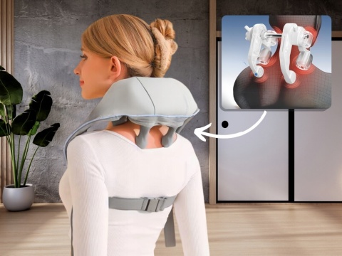 MASAŻER PODGRZEWANY KOŁNIERZ PAS MASUJĄCY ALPHA DO SZYI KARKU CIAŁA PLECÓW