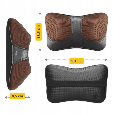 MASAŻER PODUSZKA MASUJĄCA PLECÓW KARK CIAŁO NOGI RELAKS SHIATSU GRZEJĄCY