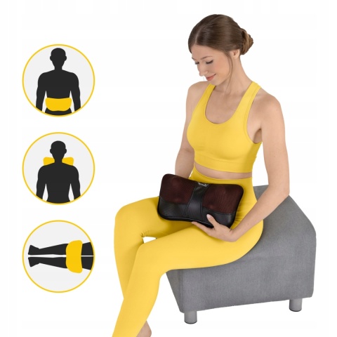 MASAŻER PODUSZKA MASUJĄCA PLECÓW KARK CIAŁO NOGI RELAKS SHIATSU GRZEJĄCY