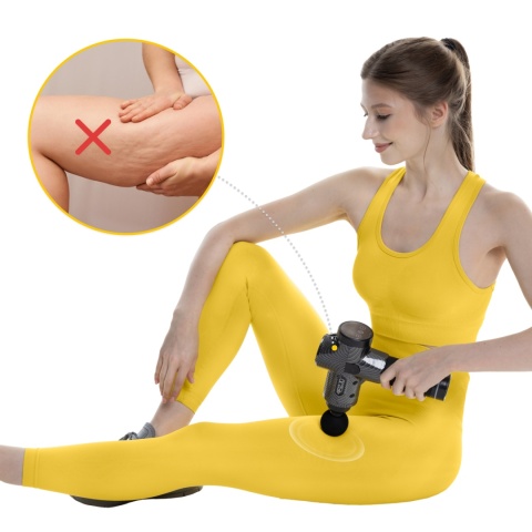 PISTOLET DO MASAŻU MASSAGE GUN + GŁOWICA PODGRZEWANA, ROZLUŹNIENIE MIĘŚNI