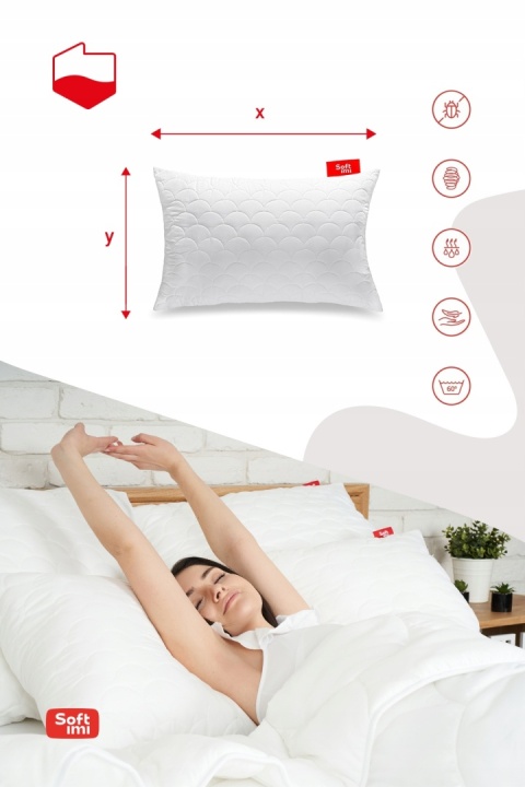 PODUSZKA 40X70 PIKOWANA GRUBA ZAMEK ANTYALERGICZNA CAŁOROCZNA WYGODNA