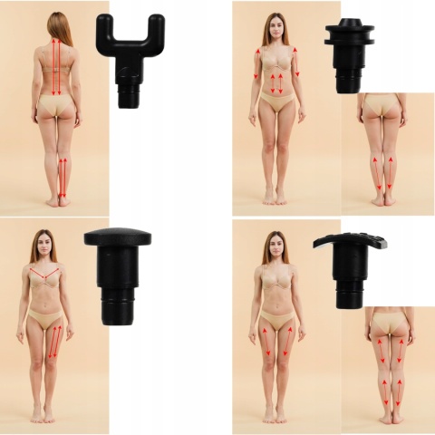 Pistolet do Masażu Masażer Wibracyjny 12 Końcówek Gun Mocny do Ciała Plecó