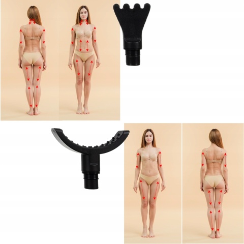 Pistolet do Masażu Masażer Wibracyjny 12 Końcówek Gun Mocny do Ciała Plecó