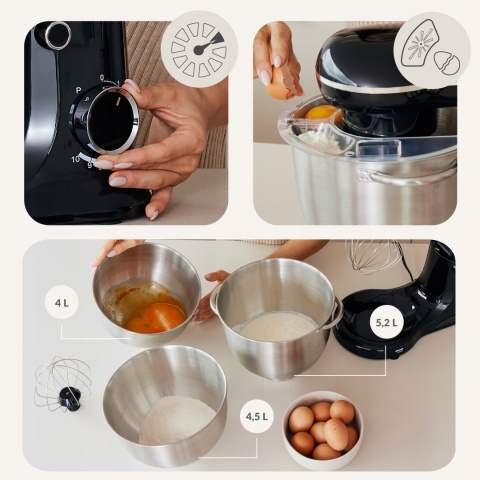 ROBOT KUCHENNY PLANEET TRIO 3 MISY 5,2L POKRYWA 10W1 ROTACJA PLANETARNA