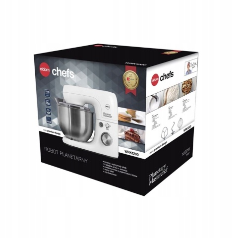 ROBOT KUCHENNY PLANETARNY ELDOM WRK1200 1500W CZERWONY 5L INOX 3W1 8 STOPNI