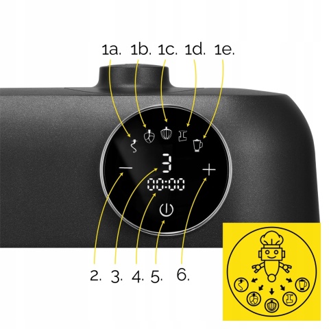 ROBOT KUCHENNY YOER PLANETARNY 2200W MISA 5,5L 43 ELEMENTY MULTIFUNKCYJNY