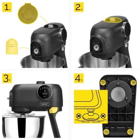 ROBOT KUCHENNY YOER PLANETARNY 2200W MISA 5,5L 43 ELEMENTY MULTIFUNKCYJNY