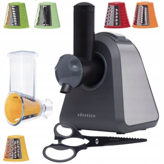 SZATKOWNICA ELEKTRYCZNA KOHERSEN 150W 6 WKŁADEK DO WARZYW I LODÓW + NOŻYCE