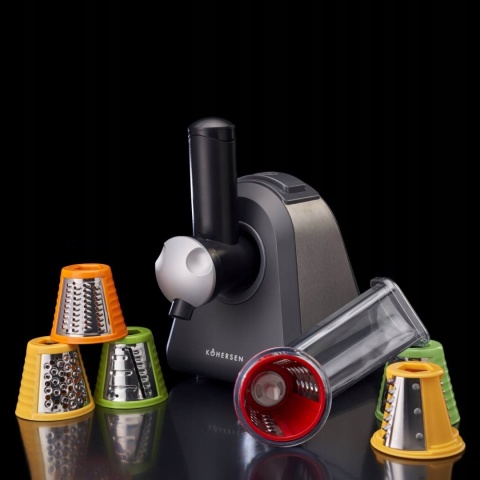 SZATKOWNICA ELEKTRYCZNA KOHERSEN 150W 6 WKŁADEK DO WARZYW I LODÓW + NOŻYCE