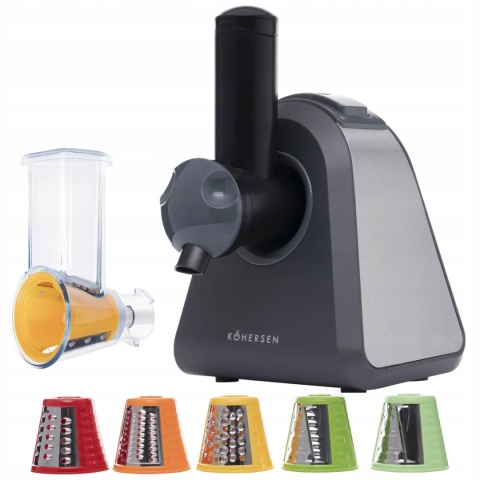 SZATKOWNICA ELEKTRYCZNA KOHERSEN 150W 6 WKŁADEK DO WARZYW I LODÓW + NOŻYCE