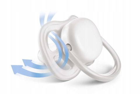 Avent Smoczek Ultra Air 6-18M Oddychający + Etui Dwie Sztuki Kolorowy
