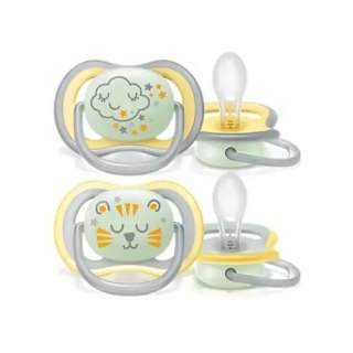 Avent Smoczek Uspokajający Scf376/01 18M+, 2 Sztuki Szary Żółty