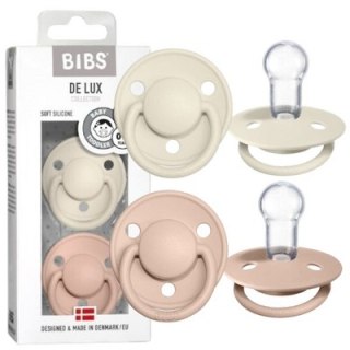 Bibs De Lux Smoczek Uspokajający Silikonowy 0 - 36 M Dwie Sztuki Pastelowe