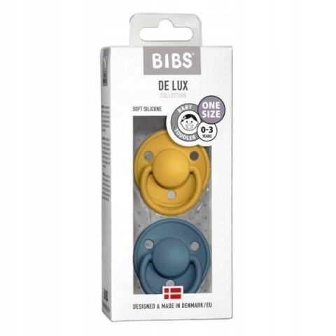 Bibs De Lux Smoczek Uspokajający Silikonowy 2 Pak 0 - 36 M Dwie Sztuki