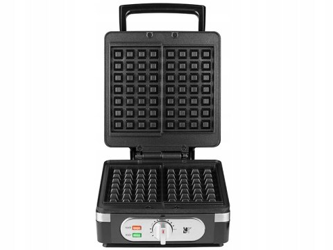 Gofrownica 2 Duże Gofry Chrupiące Regulacja 1400W Mocna Czarna