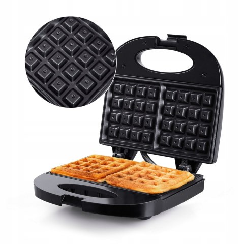 Gofrownica 2 Duże Gofry Ik1601 Ideal 1400W Mocna Wydajna Czarna