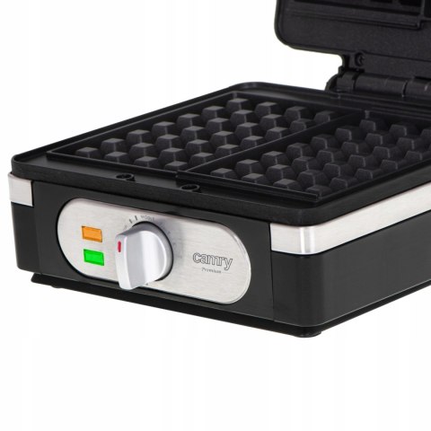 Gofrownica 2 Duże Gofry Regulacja Temp Moc 2000 W Czarna Chrupiące Gofry