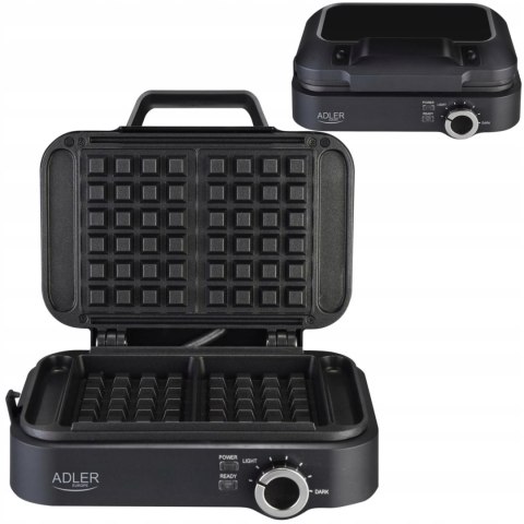 Gofrownica 2000W Xxl Na 2 Duże Gofry Płynna Regulacja Temperatury Non-Stick