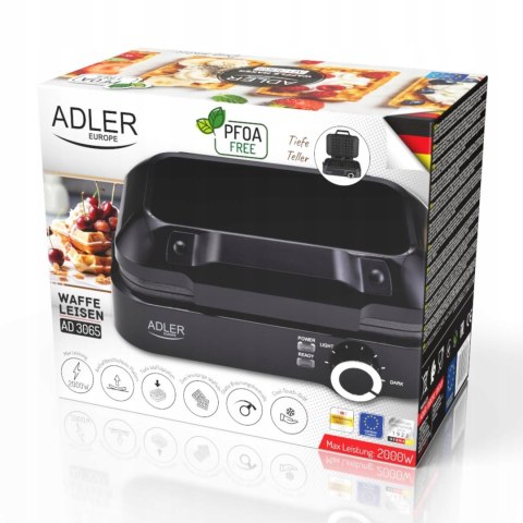 Gofrownica 2000W Xxl Na 2 Duże Gofry Płynna Regulacja Temperatury Non-Stick