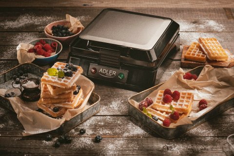 Gofrownica 4 Chrupiące Gofry Duża Moc 1500W Ad3036 Mocna Czarna