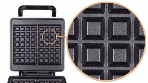 Gofrownica Mpm Duża Moc 1400W 2 Gofry Non-Stick Srebrna Wydajna Mocna