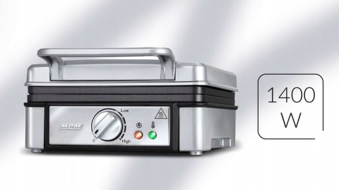 Gofrownica Mpm Duża Moc 1400W 2 Gofry Non-Stick Srebrna Wydajna Mocna