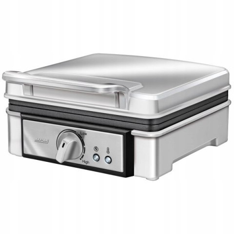 Gofrownica Mpm Duża Moc 1400W 2 Gofry Non-Stick Srebrna Wydajna Mocna