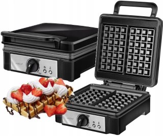 Gofrownica Mpm Mgo-24 Czarna Duża Moc! 1400W Mocna Czarna Duża