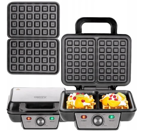 Gofrownica Na 2 Duże Gofry 1600W Płynna Regulacja Temperatury °C Non-Stick
