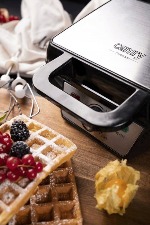 Gofrownica Na 2 Duże Gofry 1600W Płynna Regulacja Temperatury °C Non-Stick
