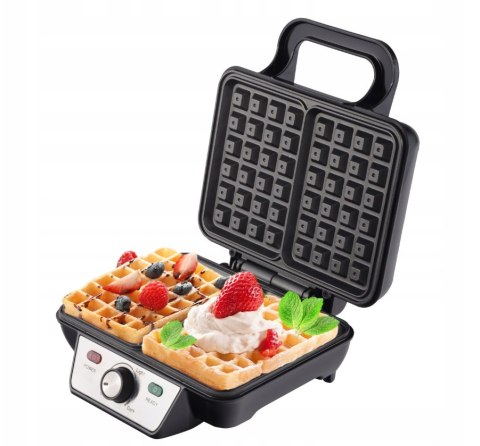 Gofrownica Na 2 Duże Gofry 1600W Płynna Regulacja Temperatury °C Non-Stick