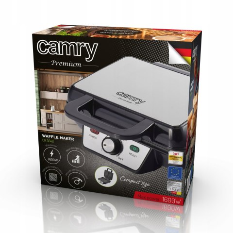 Gofrownica Na 2 Duże Gofry 1600W Płynna Regulacja Temperatury °C Non-Stick