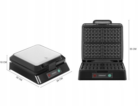 Gofrownica Transa Electronics 1500W Na 4 Gofry - Szybkie Nagrzewanie