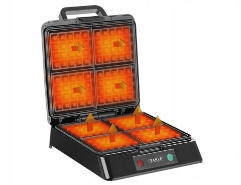 Gofrownica Transa Electronics 1500W Na 4 Gofry - Szybkie Nagrzewanie