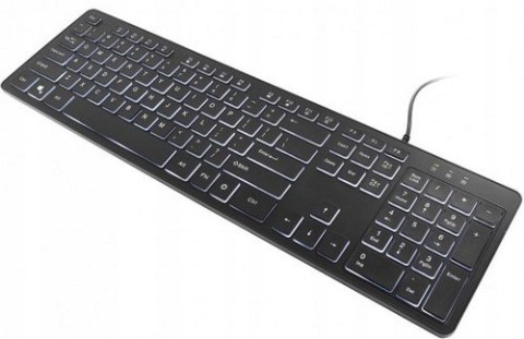 Klawiatura Biurowa Do Biura Podświetlana Led Low Profile Slim Cicha Czarna