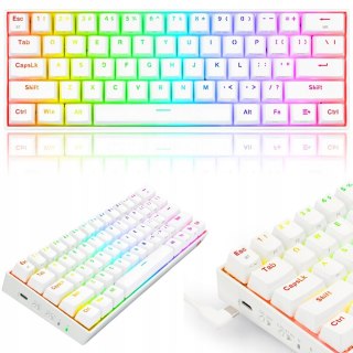 Klawiatura Redragon Dragonic Pro K530w Biała Led Podświetlana Mocna