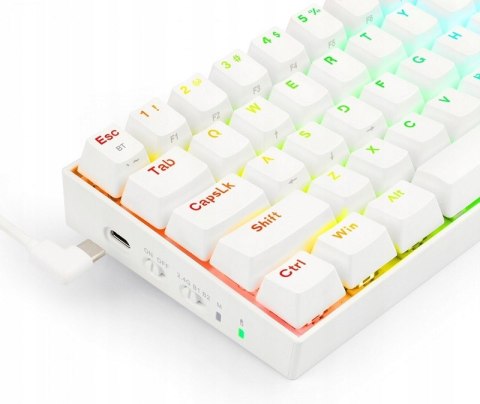 Klawiatura Redragon Dragonic Pro K530w Biała Led Podświetlana Mocna